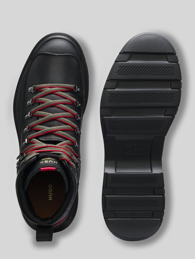 HUGO Boots aus Kalbnappa mit Profilsohle Black 4