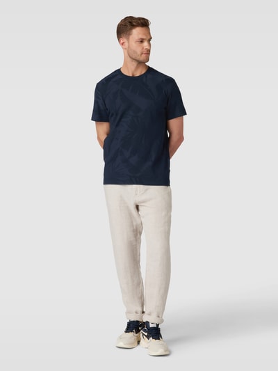 Tom Tailor T-Shirt mit Strukturmuster Modell 'jaquard' Marine 1