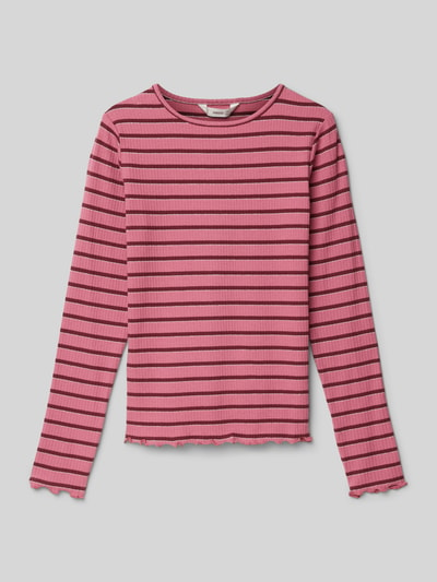 Mango Longsleeve mit geripptem Rundhalsausschnitt Modell 'gusir' Pink 1