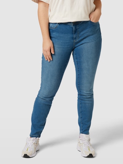 Vero Moda Curve PLUS SIZE Skinny Fit Jeans mit Stretch-Anteil Modell 'FANYA' Jeansblau 4