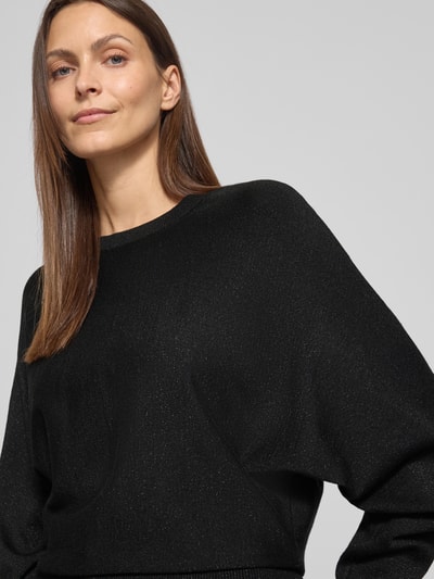 VERO MODA Relaxed fit gebreide pullover met viscosemix, model 'HAPPYGLITTER' Zwart - 3