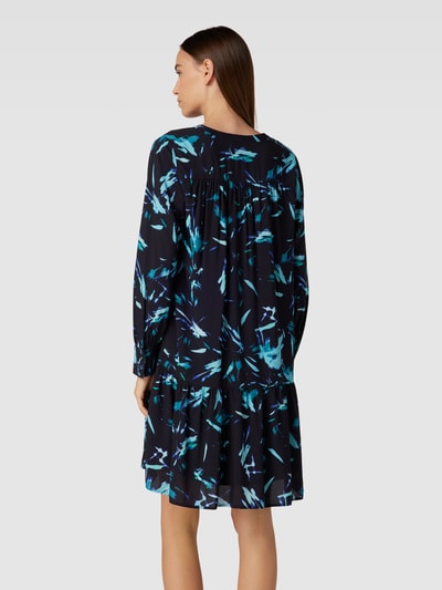 comma Knielange jurk van pure viscose Petrol - 5