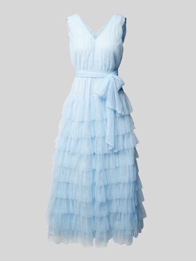 A-view Maxi-jurk met volants, model 'Miranda' Lichtblauw - 2