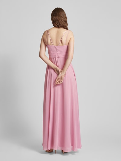 Jake*s Cocktail Abendkleid mit V-Ausschnitt Altrosa Melange 5