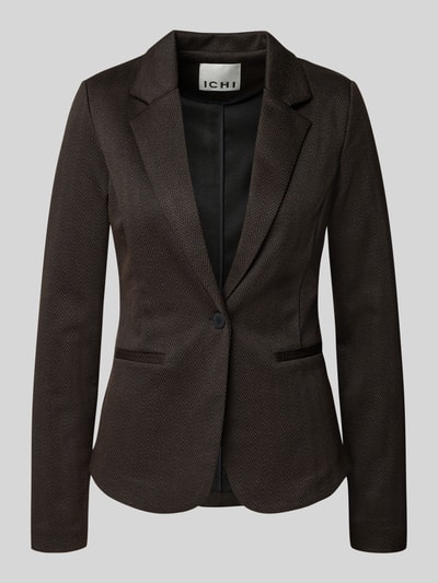 ICHI Slim Fit Blazer mit Viskose-Anteil Modell 'Kate' Dunkelbraun 2