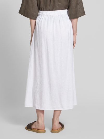 FREE/QUENT Spódnica lniana z wpuszczanymi kieszeniami model ‘Lava’ Biały 5