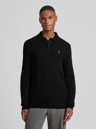 Polo Ralph Lauren Regular fit gebreide pullover van een mix van wol en kasjmier Zwart - 4