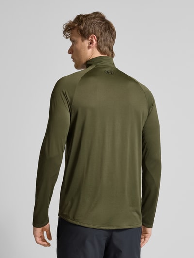 Under Armour Regular fit shirt met lange mouwen en ritssluiting, model 'Tech' Olijfgroen - 5
