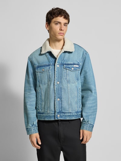 Calvin Klein Jeans Jeansjacke mit Knopfleiste Hellblau 4