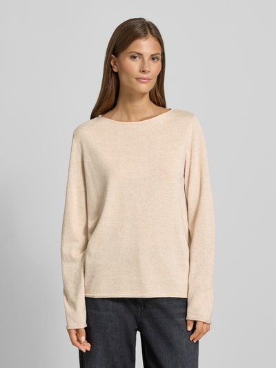 s.Oliver RED LABEL Regular Fit Strickpullover aus Baumwoll-Viskose-Mix Beige 4