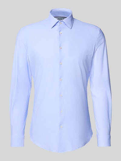 Jake*s Koszula biznesowa o kroju slim fit z kołnierzykiem typu kent Błękitny 2