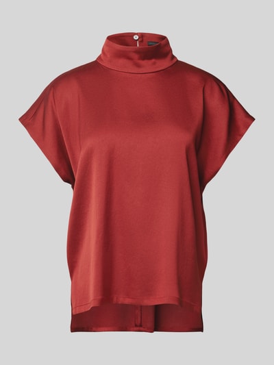 Drykorn Regular fit blouse met opstaande kraag, model 'ALARIA' Roestrood - 2