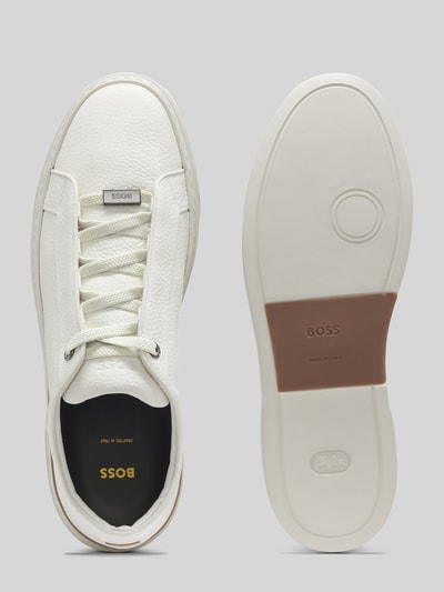 BOSS Low Top Sneaker aus echtem Leder Weiss 4