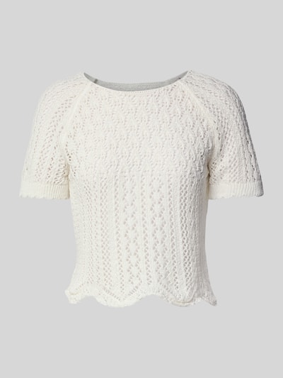 Only Regular fit gehaakt T-shirt van katoenmix, model 'NOLA' Offwhite - 2