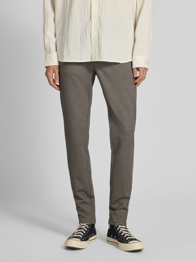 Only & Sons Slim fit chino van viscosemix, model 'MARK' Lichtbruin - 4