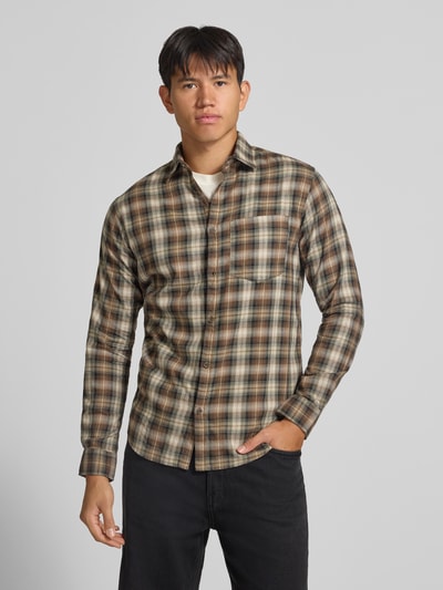 JACK & JONES Slim Fit Freizeithemd aus reiner Baumwolle Modell 'James' Schoko 4