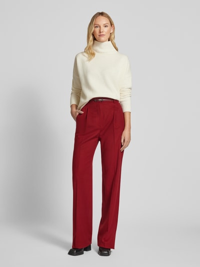 Max Mara Studio Bootcut fit stoffen broek van zuivere scheerwol, model 'ZAC' Bordeaux - 1