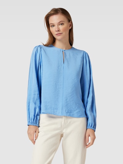 Marc O'Polo Denim Bluse mit Schlüsselloch-Ausschnitt Hellblau 4