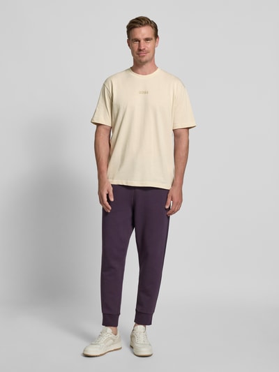 BOSS Green Regular Fit T-Shirt aus reiner Baumwolle Beige 1