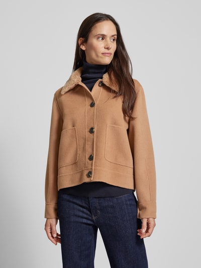 Marella Jacke aus Wolle-Viskose-Mix Modell 'MORRIS' Camel 4