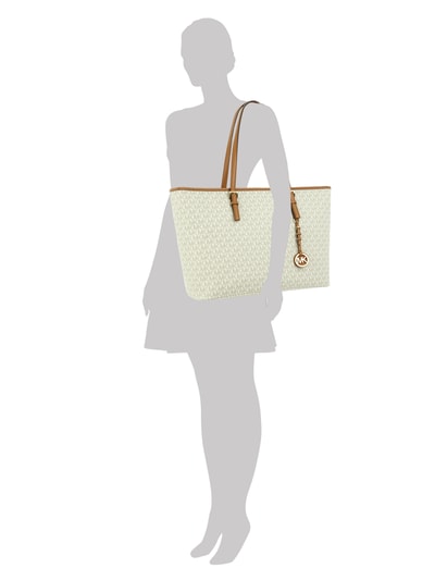 MICHAEL Michael Kors Shopper mit Logo-Muster Offwhite 1