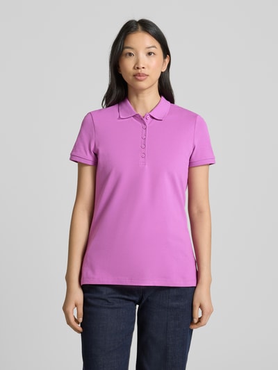 Christian Berg Woman Poloshirt mit kurzer Knopfleiste Lila 4