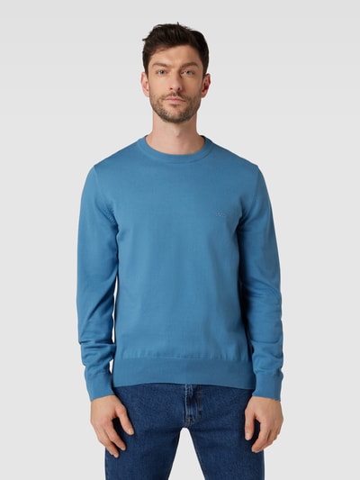 BOSS Strickpullover mit Rundhalsausschnitt Modell 'Pacas' Bleu 4