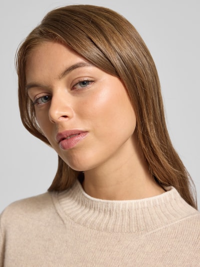 Christian Berg Woman Regular Fit Longsleeve aus reiner Wolle in Strick-Optik Beige Melange 3