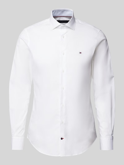 Tommy Hilfiger Tailored Slim Fit Business-Hemd mit Knopfleiste Weiss 1