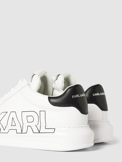 Karl Lagerfeld Sneakersy skórzane z nadrukiem z logo Biały 2