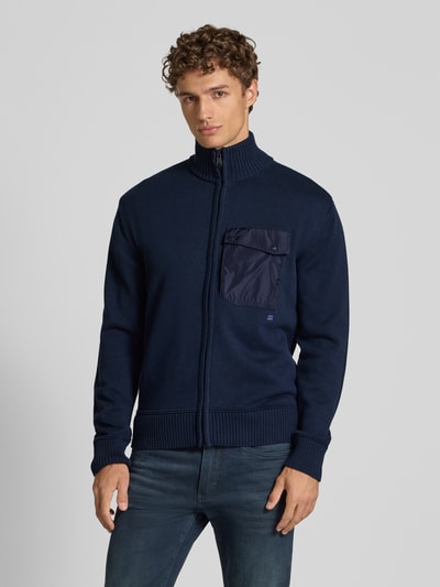 Napapijri Strickjacke mit Stehkragen Modell 'BERTI' Marine 4