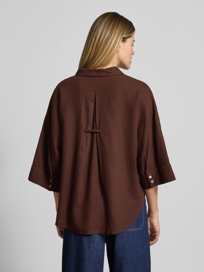 FREE/QUENT Boxy Fit Bluse mit V-Ausschnitt Modell 'Lava' Dunkelbraun 5