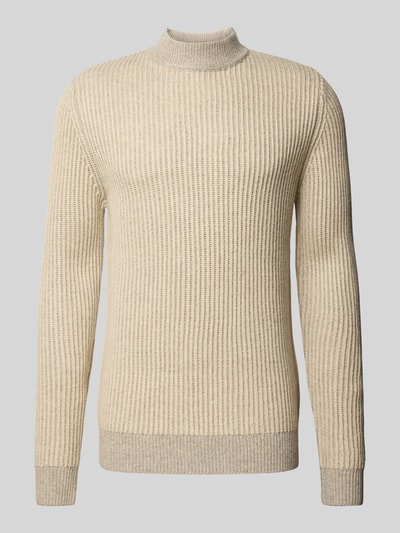 Blend Gebreide pullover met ribboorden Beige - 2