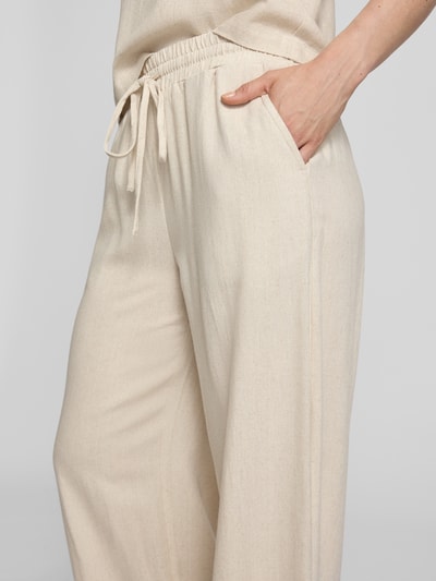 My Essential Wardrobe Spodnie materiałowe z elastycznym pasem model ‘Dias’ Beżowy 3