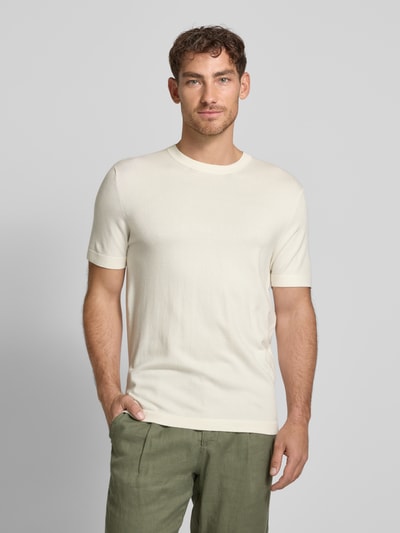 Lindbergh T-shirt o kroju relaxed fit z okrągłym dekoltem Złamany biały 4