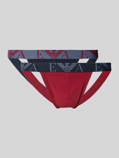 Emporio Armani Jogstrap mit Logo-Stitching im 2er-Pack Dunkelrot 1