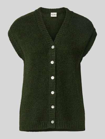 ICHI Strickweste mit V-Ausschnitt Modell 'BELABLUE' Khaki 2