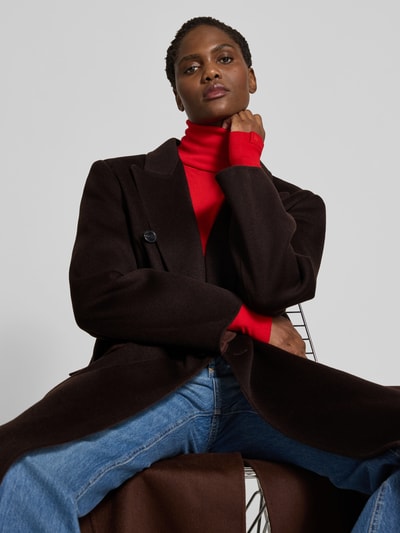 Victoria Beckham Mantel mit Reverskragen Dunkelbraun 3