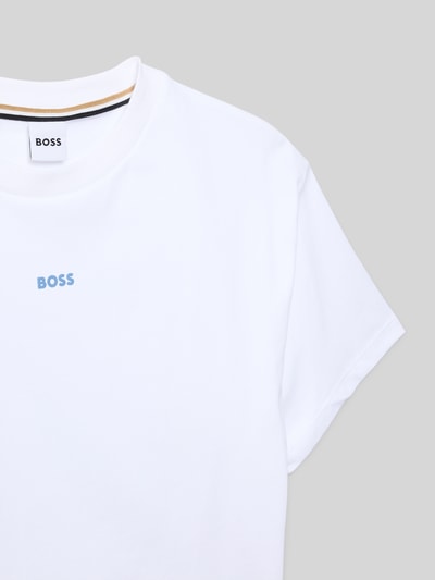 Produktfoto, Regular Fit T-Shirt aus reiner Baumwolle von BOSS, Optik: Unifarben, Label-Print, Foto-Print, Rundhals, Kurzarm, reine Baumwolle.
