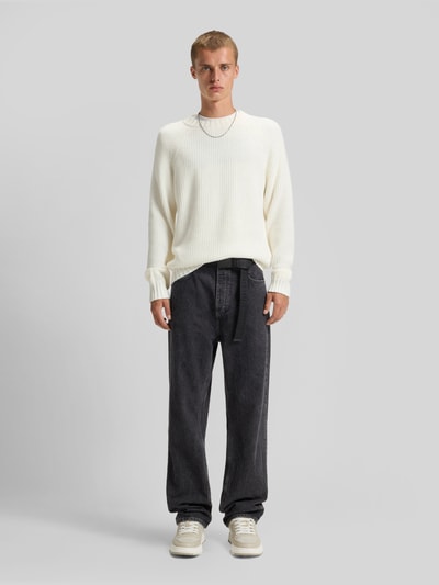 HUGO Blue Relaxed Fit Pullover aus reiner Baumwolle Modell 'Sonnee' Offwhite 1