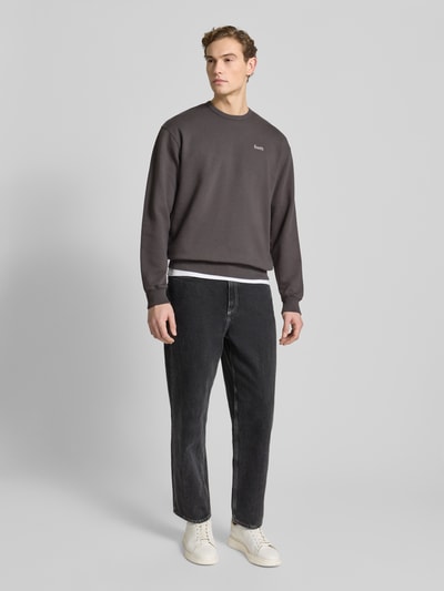 Forét Sweatshirt met labelstitching Donkergrijs - 1