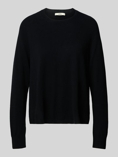 0039 Italy Gebreide pullover van kasjmiermix met raglanmouwen, model 'NIKITA' Zwart - 2