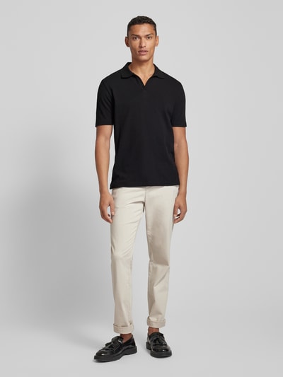 Marc O'Polo Regular fit poloshirt met V-hals Zwart - 1