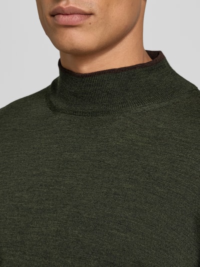 CRUNA Strickpullover mit Mock-Neck Khaki 3