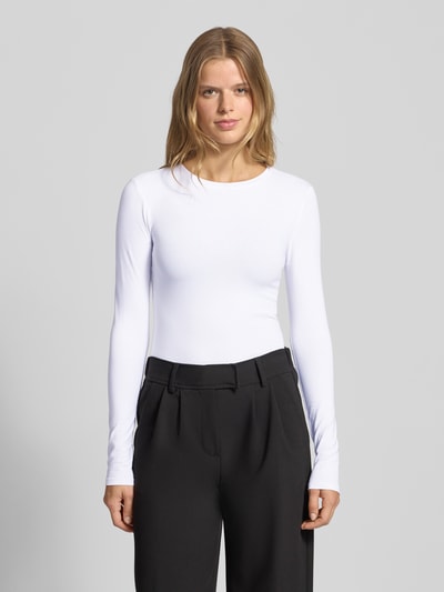 Review Bluzka z długim rękawem z dekoltem okrągłym Biały 4