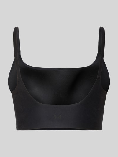 Produktfoto, Slim Fit Bralette mit Spaghettiträgern von Under Armour im schwarzen Farbton, Elastischer-Material-Mix, Rückenausschnitt