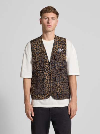 adidas Originals Gilet met V-hals Middenbruin - 4