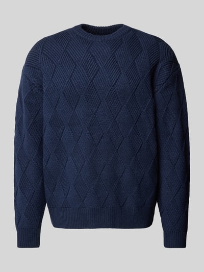 JAKE*S STUDIO MEN Gebreide pullover met ribboorden Marineblauw - 2