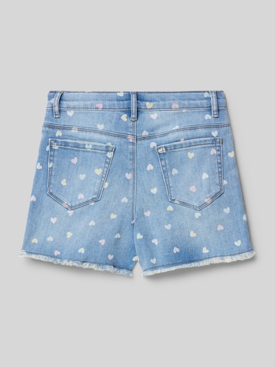 NAME IT Slim fit korte jeans met motiefprint, model 'ROSE' Blauw - 3