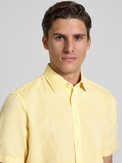 Jake*s Slim Fit Leinenhemd mit Knopfleiste LIGHT CORAL 3